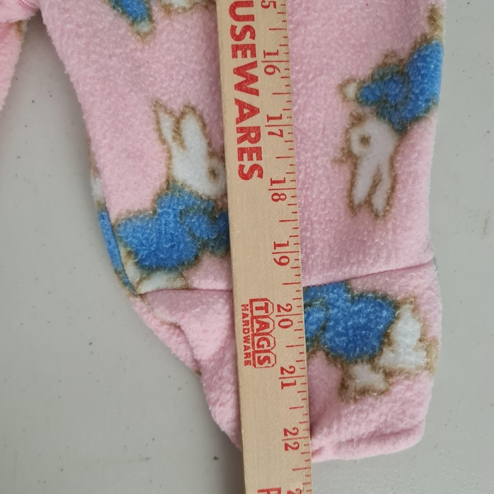 Vintage Beatrix Potter One Piece Baby Newborn Pink Fleece Peter Rabbit Sleeper - Picture 10 of 16